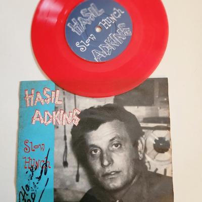 Autographed Hasil Adkins 45RPM - Slow Hutch