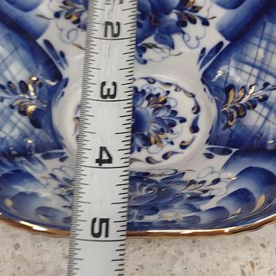 Gzhel Russian Porcelain Bowl with Spoon