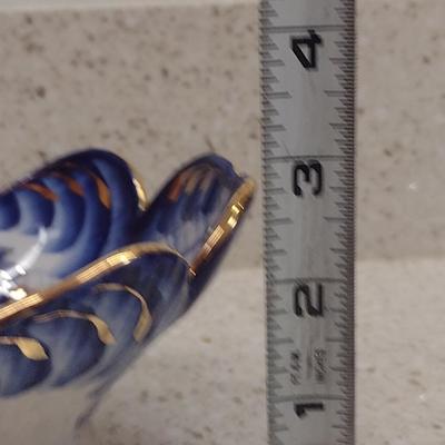 Gzhel Russian Porcelain Bowl with Spoon