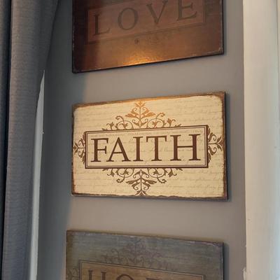 Love Faith and Hope Signs