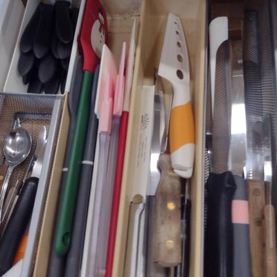 Collection of Cutlery, Utensils, and Kitchen Gadgets
