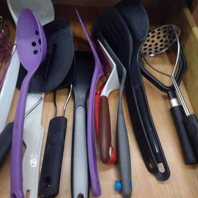 Collection of Cutlery, Utensils, and Kitchen Gadgets