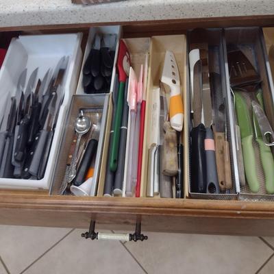 Collection of Cutlery, Utensils, and Kitchen Gadgets