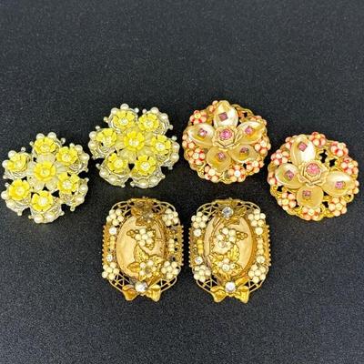 3 pairs of 1950’s-60’s Clip On Earrings
