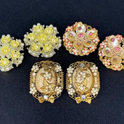 3 pairs of 1950’s-60’s Clip On Earrings