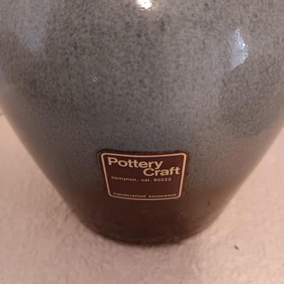 FRANKOMA BEAN POT, POTTERY CRAFT VASE AND A NEKER GLASS VESSEL MADE IN JERUSALEM