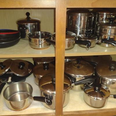 Collection of Cook Ware- Revere Ware, Sears, Farberware