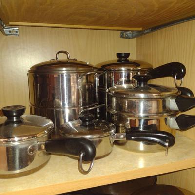 Collection of Cook Ware- Revere Ware, Sears, Farberware