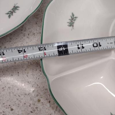 Pair of Nikko Japan Sectioned Christmas Dishes- Approx 13" in Diameter