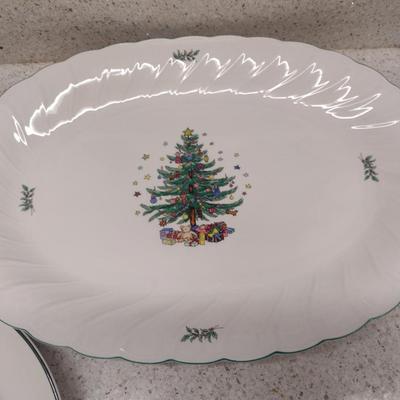 Pair of Christmas Platters- Cuthbertson and Happy Holidays