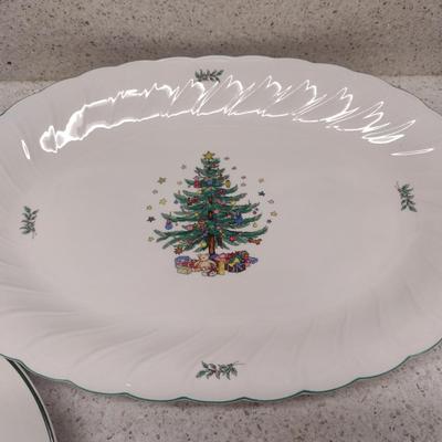 Pair of Christmas Platters- Cuthbertson and Happy Holidays
