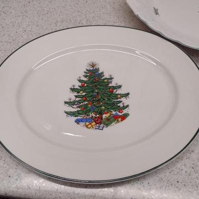 Pair of Christmas Platters- Cuthbertson and Happy Holidays