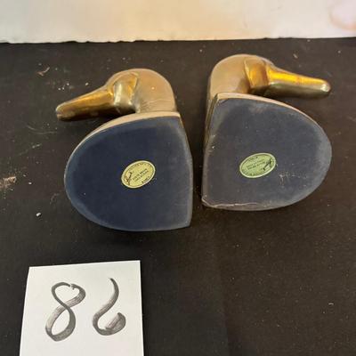 Brass Duck Book Ends