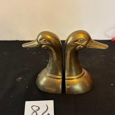 Brass Duck Book Ends