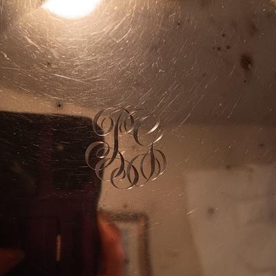 STERLING SILVER MONOGRAMMED PLATTER 636g