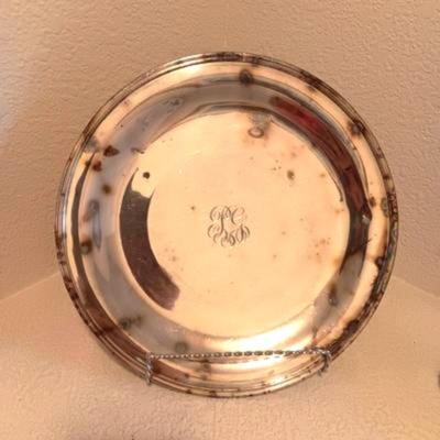 STERLING SILVER MONOGRAMMED PLATTER 636g