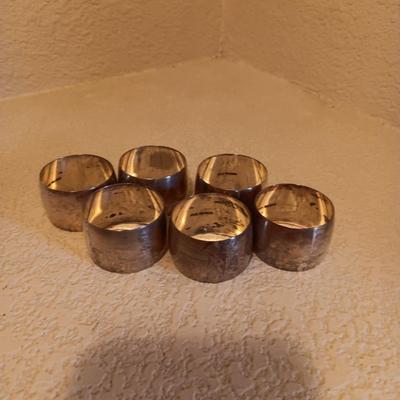 6 STERLING SILVER NAPKIN RINGS 89.45g