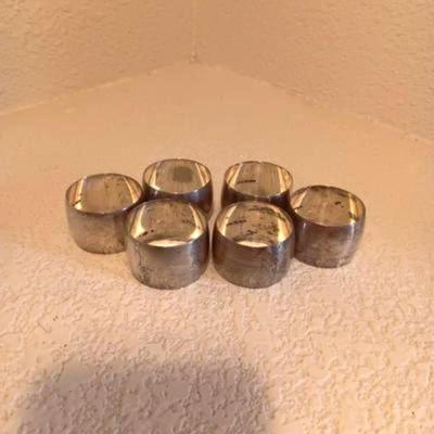 6 STERLING SILVER NAPKIN RINGS 89.45g