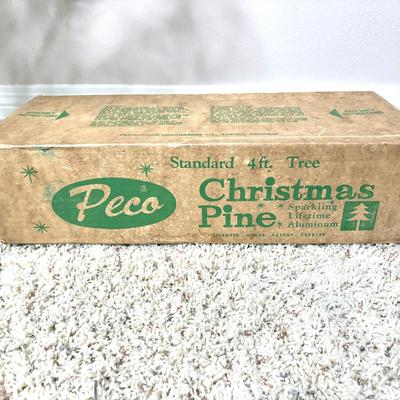Vintage Peco 4’ Aluminum Christmas Tree with Original Box