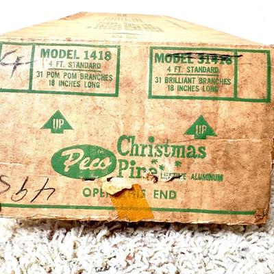 Vintage Peco 4’ Aluminum Christmas Tree with Original Box