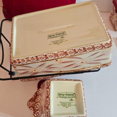 Temptations Old World Red 7-Piece Baker & Serving Set with Trivet