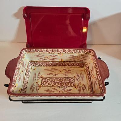 Temptations Old World Red 7-Piece Baker & Serving Set with Trivet