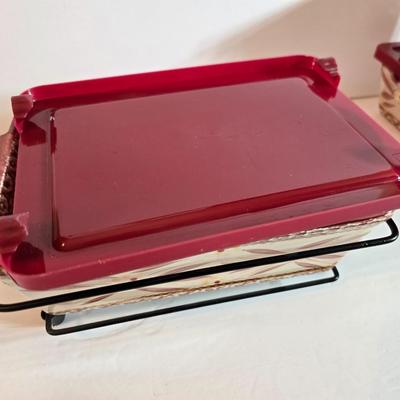 Temptations Old World Red 7-Piece Baker & Serving Set with Trivet