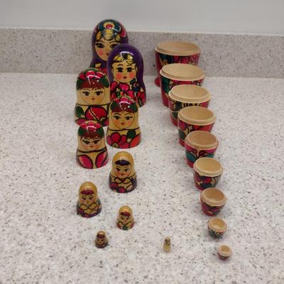 Russian Nesting Dolls- One Set- Approx 8 3/8" Tall