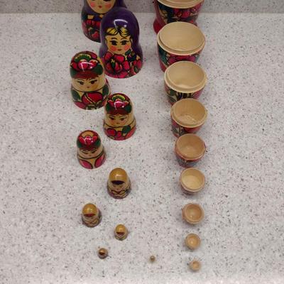 Russian Nesting Dolls- One Set- Approx 8 3/8" Tall