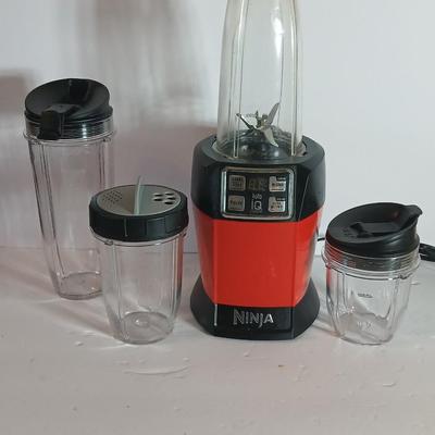 Ninja Auto-iQ Personal Blender System – Red with 4 Cups & Lids