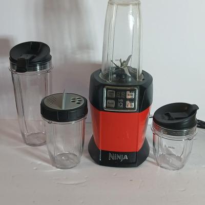 Ninja Auto-iQ Personal Blender System – Red with 4 Cups & Lids
