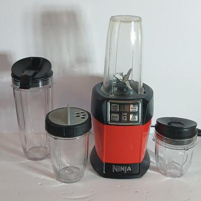 Ninja Auto-iQ Personal Blender System – Red with 4 Cups & Lids