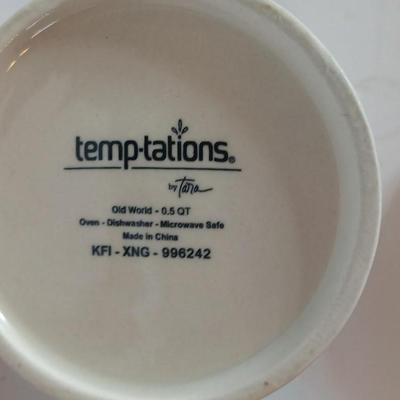 Temp-tations Old World Red Ceramic Canister Trio with Bamboo Lids