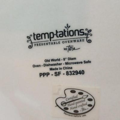 Temp-tations Old World Red 16-Piece Ceramic Dinnerware Set – Plates, Bowls & Mugs