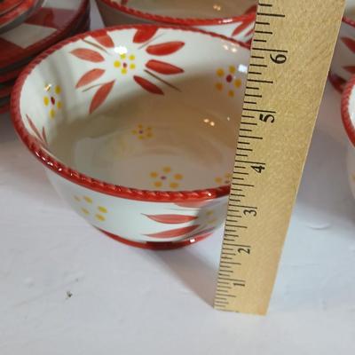 Temp-tations Old World Red 16-Piece Ceramic Dinnerware Set – Plates, Bowls & Mugs