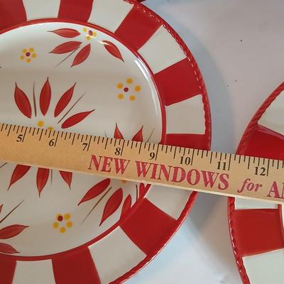 Temp-tations Old World Red 16-Piece Ceramic Dinnerware Set – Plates, Bowls & Mugs