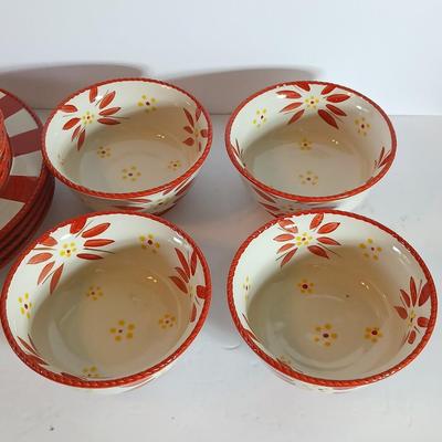 Temp-tations Old World Red 16-Piece Ceramic Dinnerware Set – Plates, Bowls & Mugs