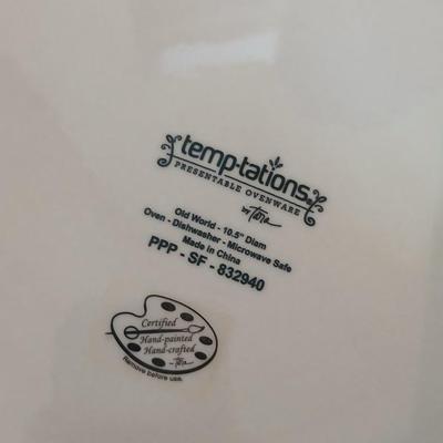 Temp-tations Old World Red 16-Piece Ceramic Dinnerware Set – Plates, Bowls & Mugs