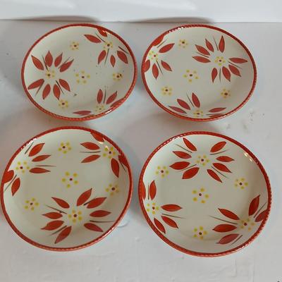 Temp-tations Old World Red 16-Piece Ceramic Dinnerware Set – Plates, Bowls & Mugs