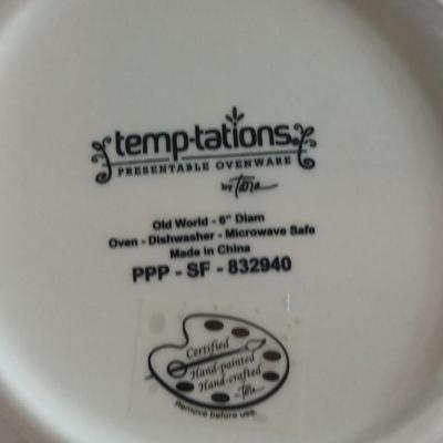 Temp-tations Old World Red 16-Piece Ceramic Dinnerware Set – Plates, Bowls & Mugs