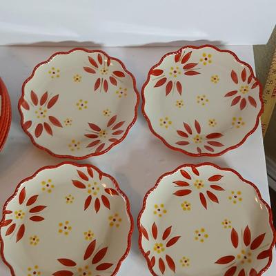 Temp-tations Old World Red 16-Piece Ceramic Dinnerware Set – Plates, Bowls & Mugs