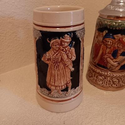 2 WESTERN GERMANY STEINS AND A MUSICAL STEIN