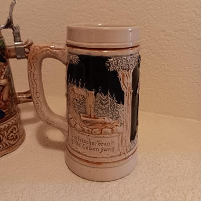 2 WESTERN GERMANY STEINS AND A MUSICAL STEIN