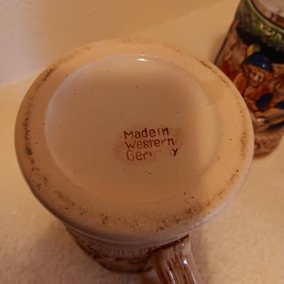 2 WESTERN GERMANY STEINS AND A MUSICAL STEIN