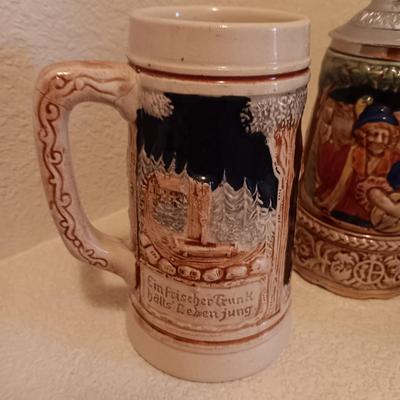 2 WESTERN GERMANY STEINS AND A MUSICAL STEIN