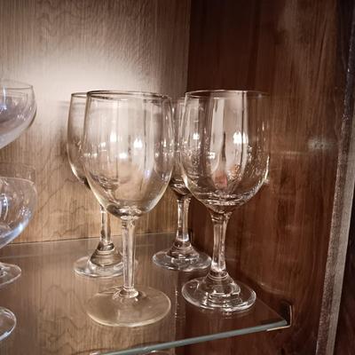 LENOX COLORED GLASSES AND OTHER STEMWARE, SHOT GLASSES AND OTHER GLASSWARE