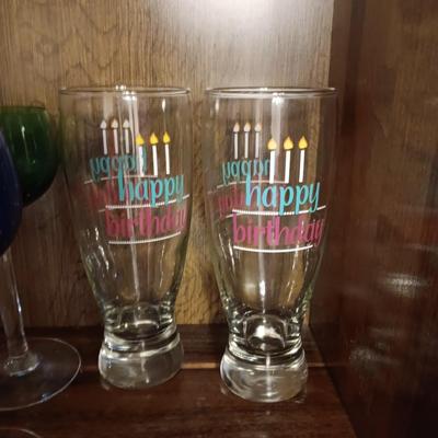 LENOX COLORED GLASSES AND OTHER STEMWARE, SHOT GLASSES AND OTHER GLASSWARE