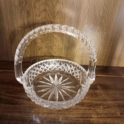 GLASS BASKET AND SERVING PIECES