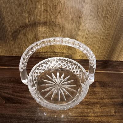 GLASS BASKET AND SERVING PIECES