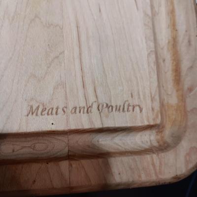 POWER XL AIR FRYER GRILL, WOODEN CUTTING BOARD AND FAUX PLANT